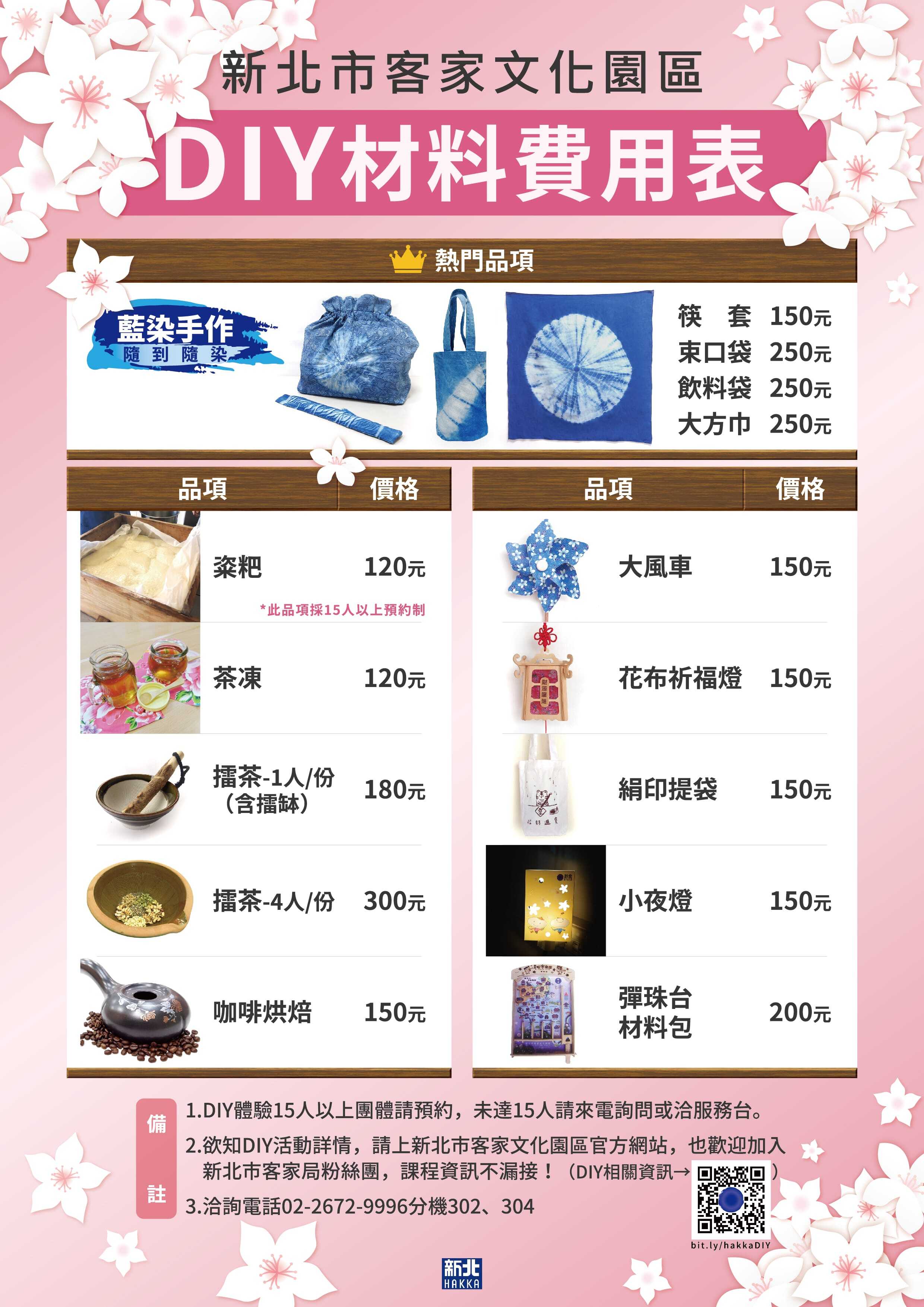 附件1-DIY材料費用表